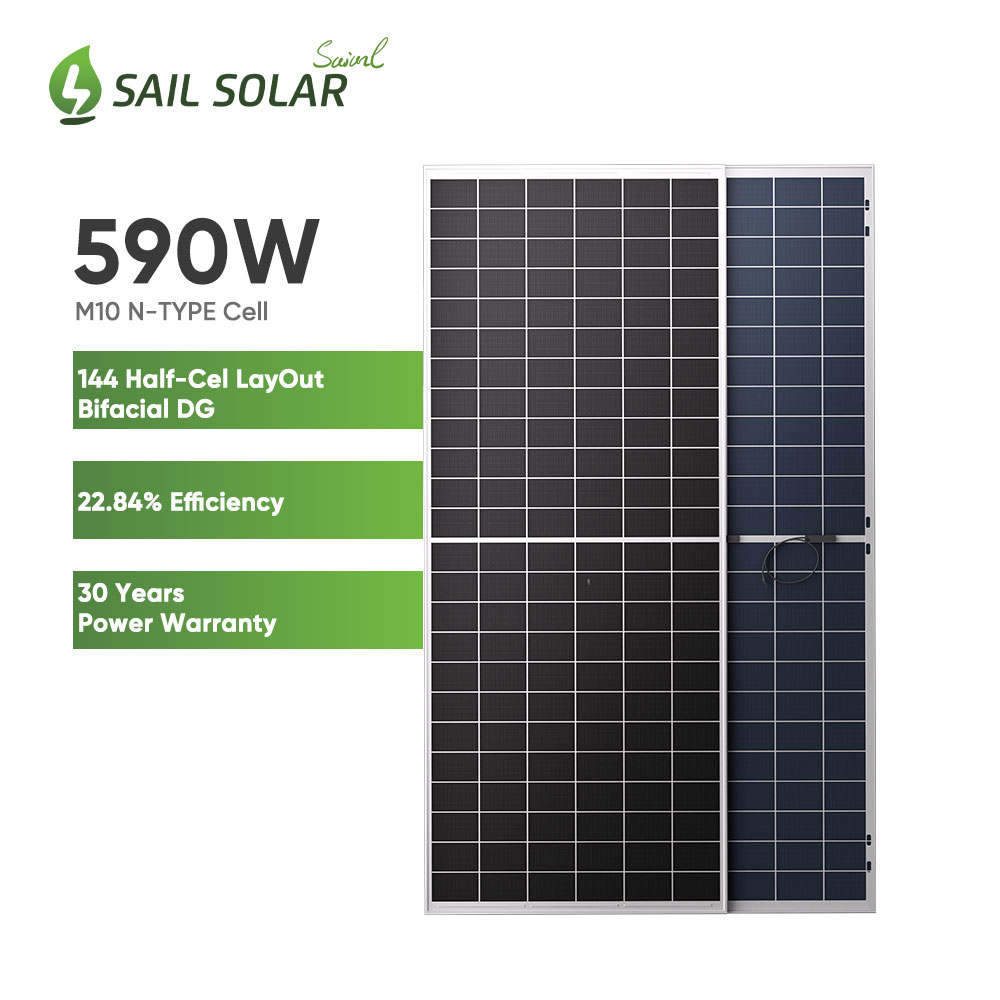 N-type tweezijdig dubbel glas 555W 560W 565W 570W 575W 580W fotovoltaïsche zonnepaneelmodule