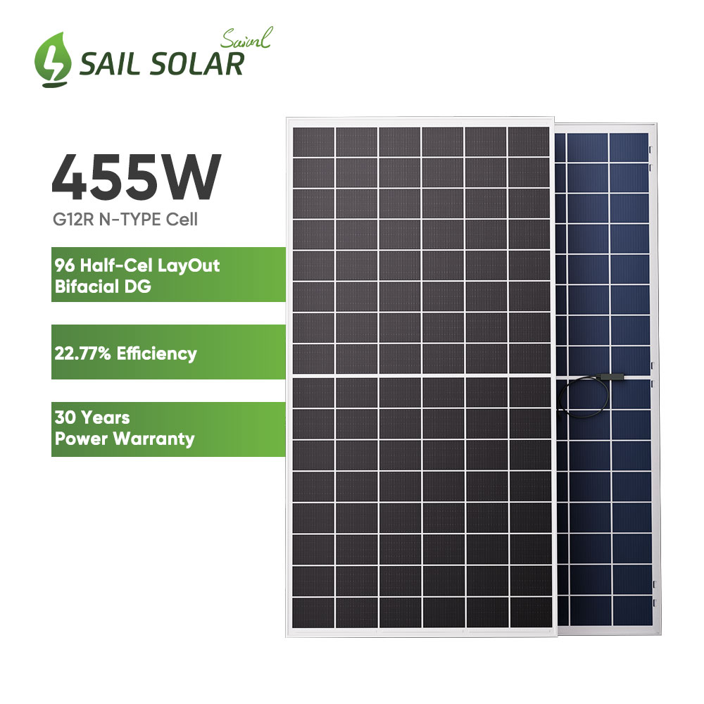 Sail Solar 96 Cellen Layout Bifacial Double Glass Solar Panel 435W 440W 450W